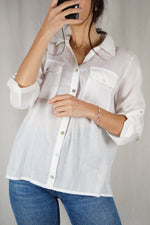 Superbe Chemise/Tunique Vintage blanche - T. 38 à 42