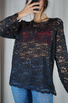 Superbe Haut Vintage en dentelle noire - T. 40 & 42