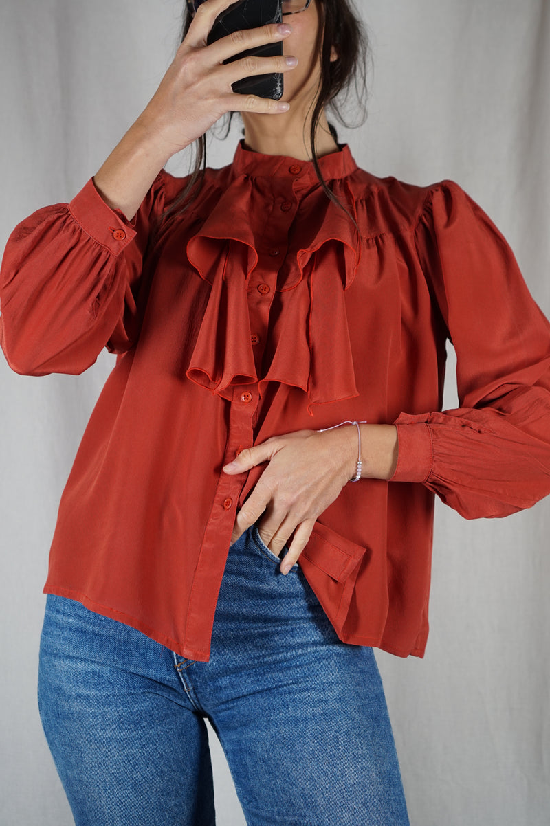 Magnifique Chemise Vintage 100% Soie - T. 34 & 36