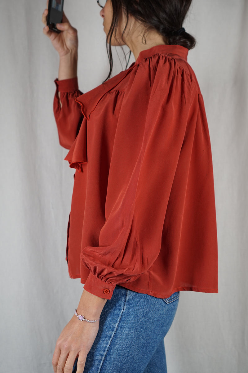 Magnifique Chemise Vintage 100% Soie - T. 34 & 36