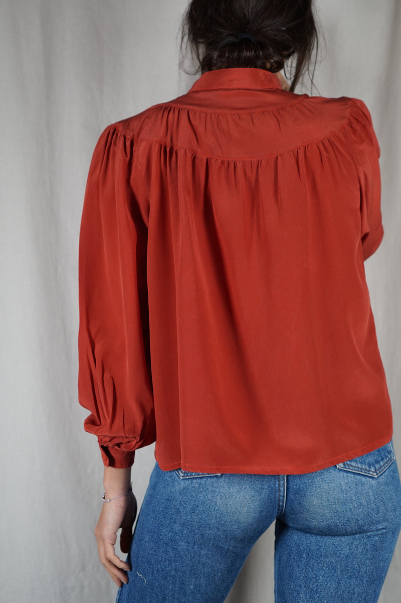 Magnifique Chemise Vintage 100% Soie - T. 34 & 36