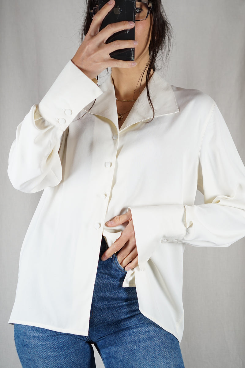 Belle Chemise Vintage crème peau-de-pêche - T. 36 à 40