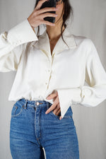 Belle Chemise Vintage crème peau-de-pêche - T. 36 à 40