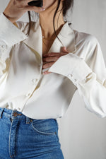 Belle Chemise Vintage crème peau-de-pêche - T. 36 à 40