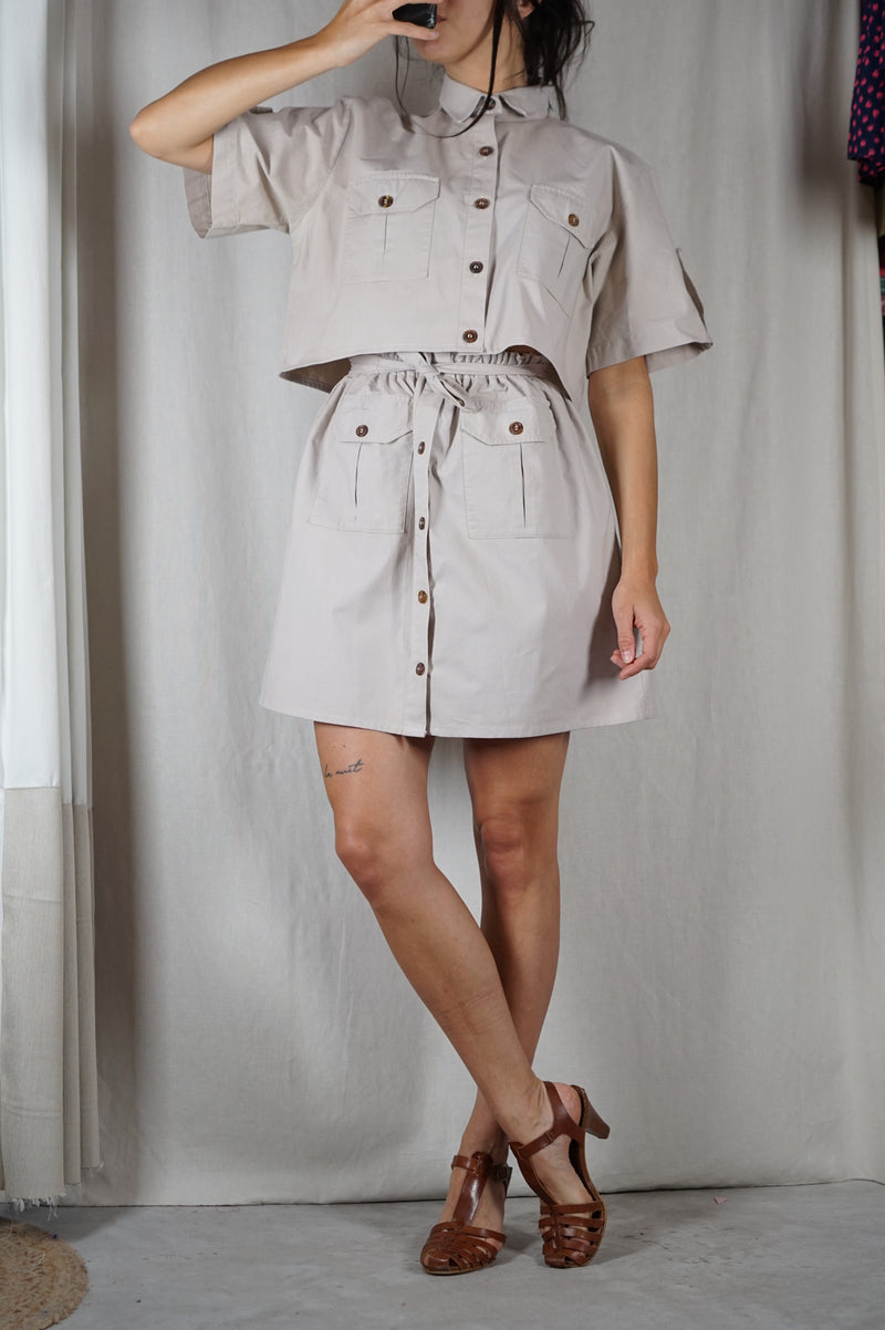 L'Ensemble Upcyclé Safari - Pur coton - T. grand 36 à 40 - T. 1m68/70 max recommandé