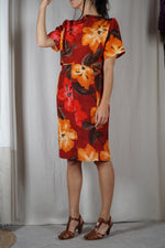 L'Ensemble Fleuri & dos nu -  Viscose & Polyester - T. grand 34 & 36 - T. 1m75 max recommandé