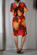 L'Ensemble Fleuri & dos nu -  Viscose & Polyester - T. grand 34 & 36 - T. 1m75 max recommandé