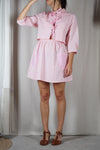 L'Ensemble Upcyclé Rose & Vichy - Coton mélangé - T. grand 34 à petit 38 - T. 1m72 max recommandé