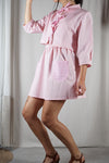 L'Ensemble Upcyclé Rose & Vichy - Coton mélangé - T. grand 34 à petit 38 - T. 1m72 max recommandé