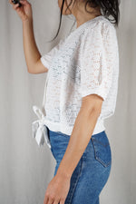 La Chemise blanche à nouer - Coton & Broderie Anglaise - Pièce unique faut le voir porté © - T. 40 & 42