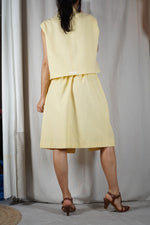 L'Ensemble Upcyclé jaune clair - Lin & Coton - T. 44/46 - Spécial grandes! (au moins 1m65/67)