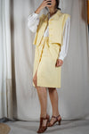 L'Ensemble Upcyclé jaune clair - Lin & Coton - T. 44/46 - Spécial grandes! (au moins 1m65/67)