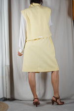 L'Ensemble Upcyclé jaune clair - Lin & Coton - T. 44/46 - Spécial grandes! (au moins 1m65/67)