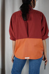 La Chemise Sorbet Terracotta & Mandarine - Coton mélangé - Pièce unique faut le voir porté © - T. grand 38/40 à 44