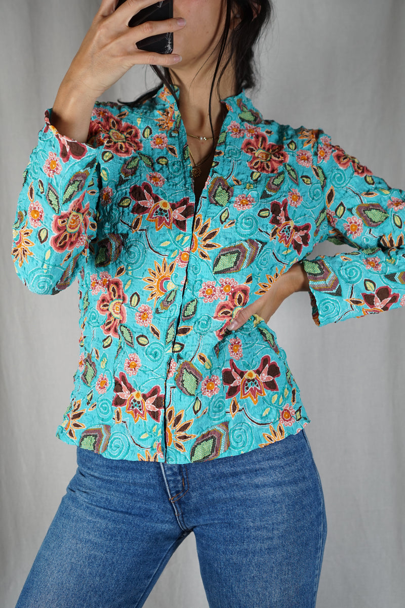 Magnifique Blouse Zippée Style rétro - T. 36 & 38
