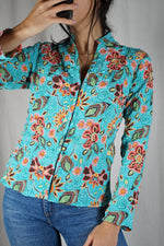 Magnifique Blouse Zippée Style rétro - T. 36 & 38