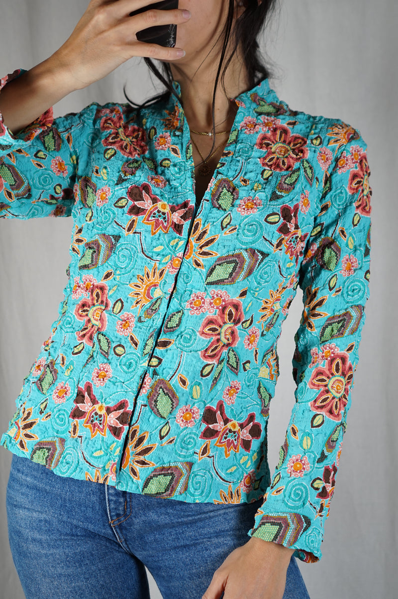Magnifique Blouse Zippée Style rétro - T. 36 & 38
