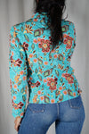 Magnifique Blouse Zippée Style rétro - T. 36 & 38