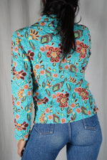 Magnifique Blouse Zippée Style rétro - T. 36 & 38