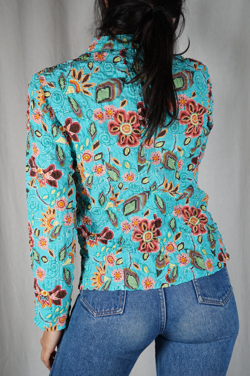 Magnifique Blouse Zippée Style rétro - T. 36 & 38
