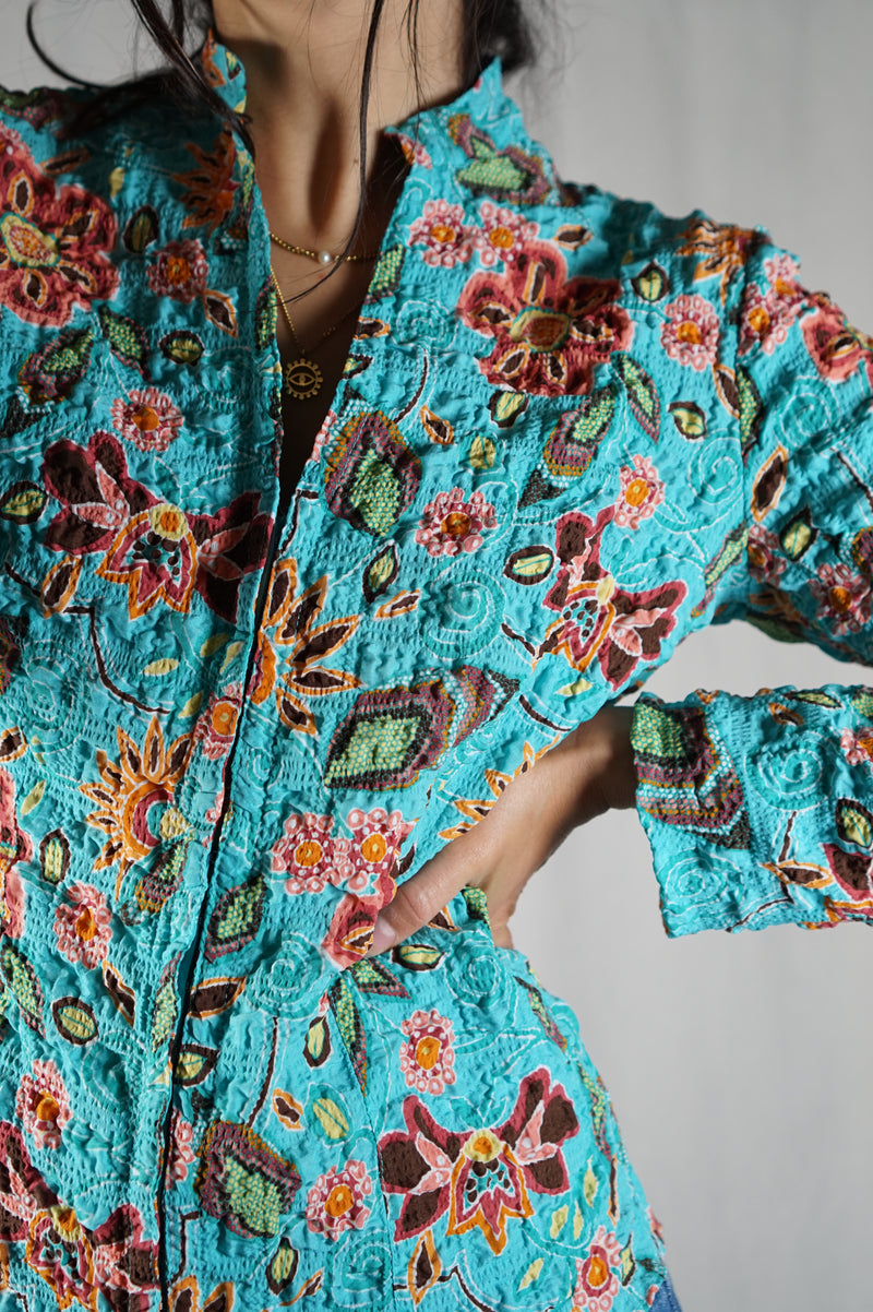 Magnifique Blouse Zippée Style rétro - T. 36 & 38