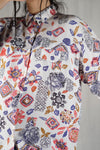 Superbe Chemise Vintage fleurie en viscose - T.38 à 44