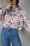 Superbe Chemise Vintage fleurie en viscose - T.38 à 44