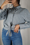 Superbe Blouse Vintage satinée à col - T. 38 à 42