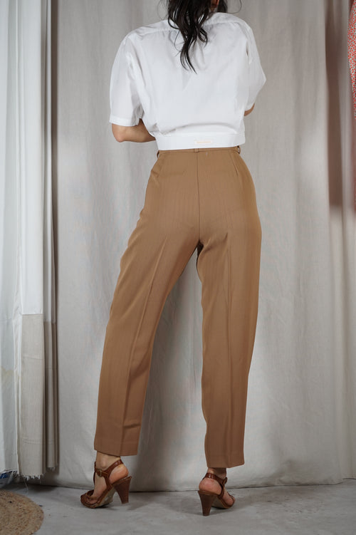 Superbe Pantalon Vintage Taille haute - Camel - T. 40