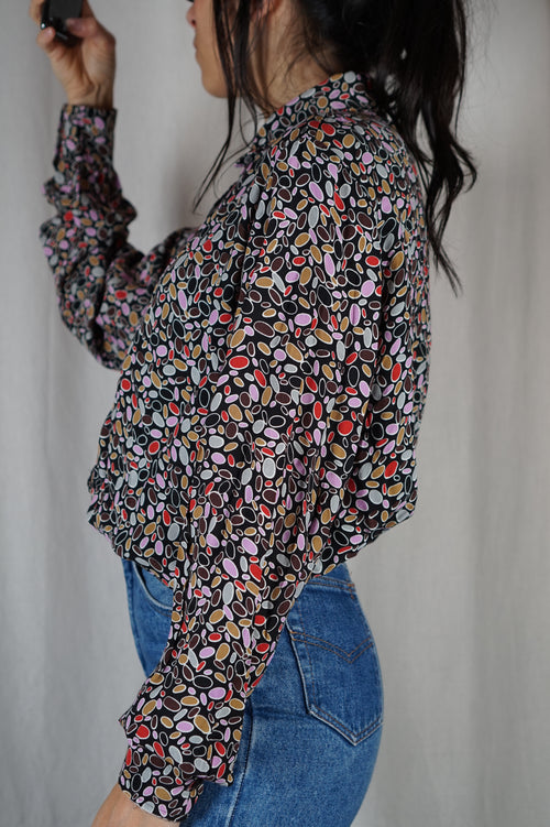 Superbe Chemise Vintage à motifs en viscose - T. 42 à 48