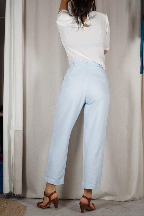 Superbe Pantalon Vintage bleu ciel - T. 38