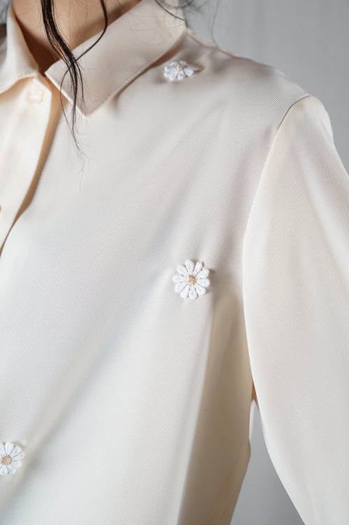 La Chemise Jaune pâle à Marguerites - Pièce unique faut le voir porté © - T. 36 & 38