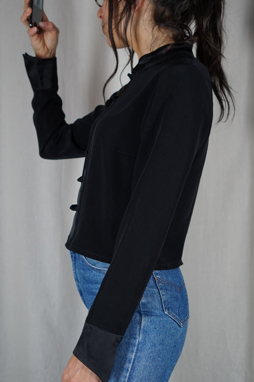 Superbe Blouse Vintage upcyclée - T. grand 34 à petit 38