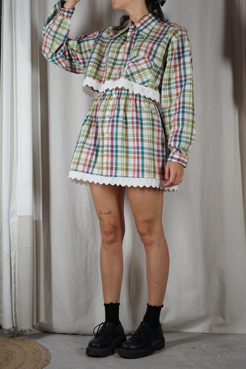 L'Ensemble Chemise imprimé - Pièce unique faut le voir porté © - Coton & Broderie anglaise - T. 36 à petit 40 - Max recommandé 1m62/63