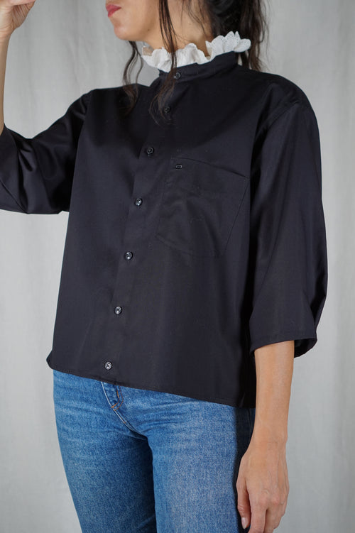 La Chemise Collerette Noire - Pièce unique faut le voir porté © - T. 34 à 38