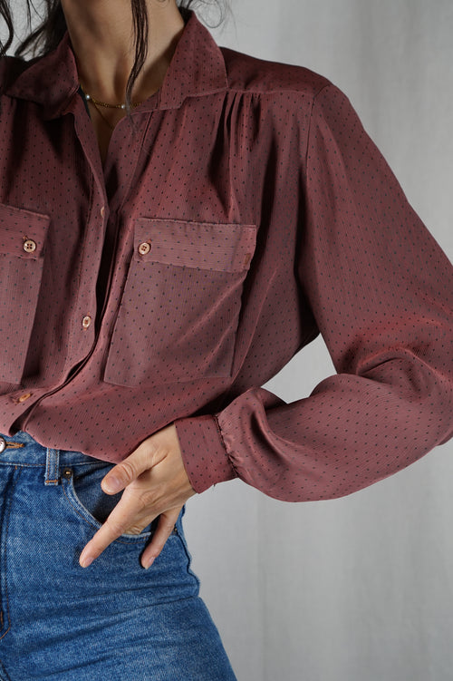 Superbe Chemise Vintage fluid eà pois - T. 38 à 44