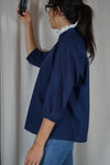 La Chemise Collerette Bleu Marine - Coton & Broderie - Pièce unique faut le voir porté © - T. 36 à petit 40