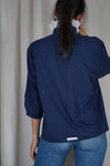 La Chemise Collerette Bleu Marine - Coton & Broderie - Pièce unique faut le voir porté © - T. 36 à petit 40