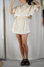 L'Ensemble Chemise Rayé - Pièce unique faut le voir porté © - Coton & Broderie anglaise - T. 36 à 40 (lire descr)