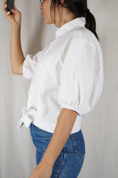 La Chemise Blanche à nouer - Pur Coton - Pièce unique faut le voir porté © - T. 36 & 38 - Max reco 1m65