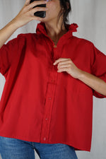 La Chemise Coquelicot à Collerette - Coton majoritaire - Pièce unique faut le voir porté © - T. 42 à 46 (lire descr)