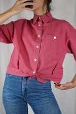 La Chemise Framboise à nouer - Coton & Lin - Pièce unique faut le voir porté © - T. 36 à petit 40