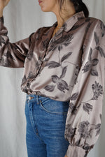 Superbe Chemise Vintage fluide satinée - T. 38 à 42