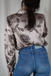 Superbe Chemise Vintage fluide satinée - T. 38 à 42