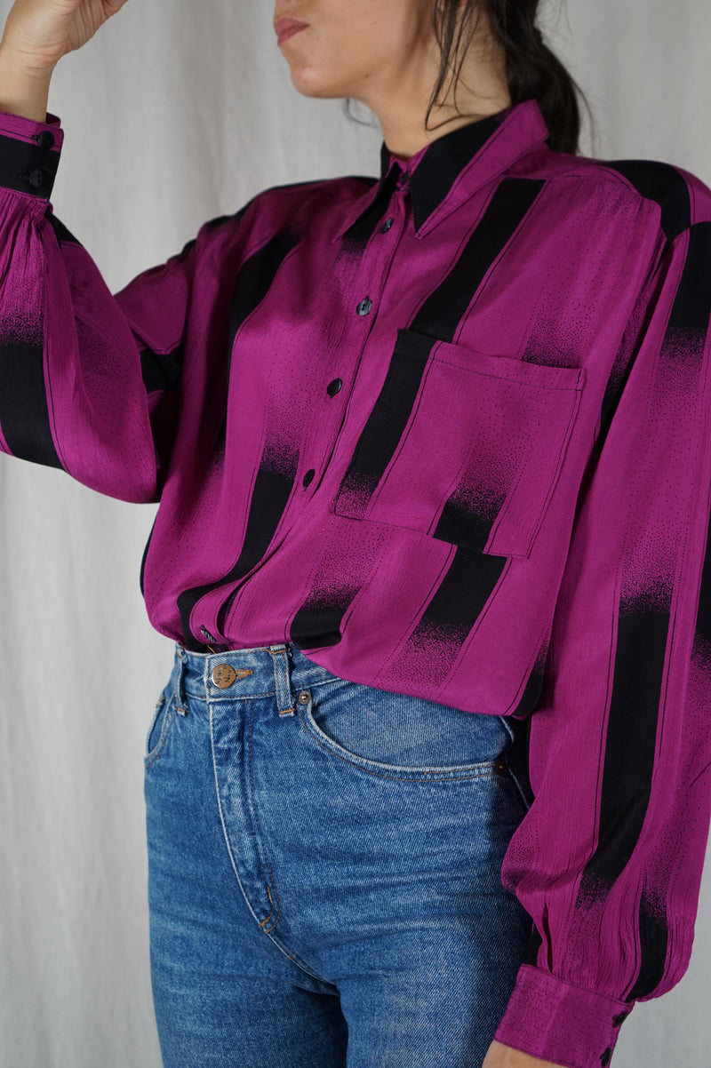 Superbe Chemise Vintage en viscose - T. 38 à 42