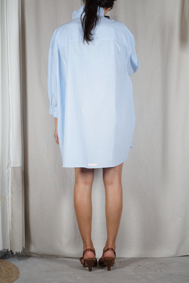 La Robe Collerette Bleu Ciel - Pièce unique faut le voir porté © - T. 40 à 46 (lire description)