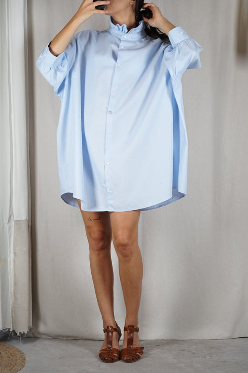 La Robe Collerette Bleu Ciel - Pièce unique faut le voir porté © - T. 40 à 46 (lire description)
