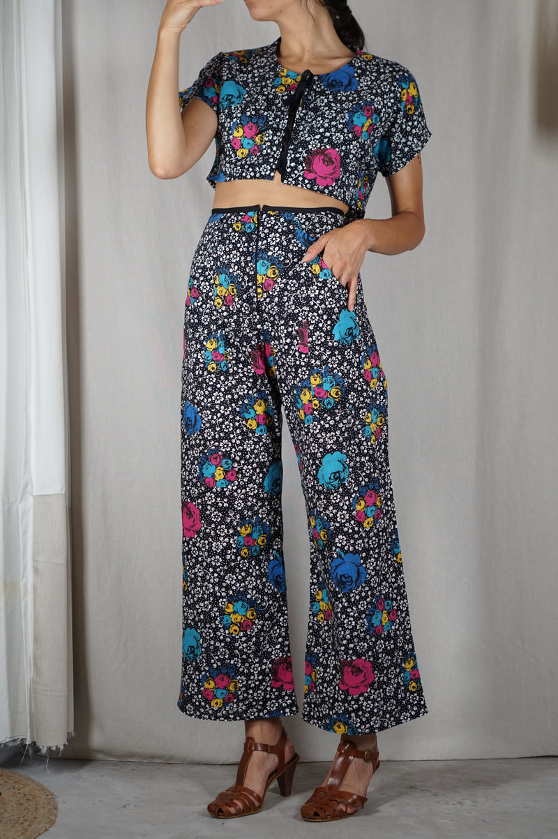 L'Ensemble Fleuri en coton - Pièce unique - T. grand 34/petit 36 - 1m65 max reco