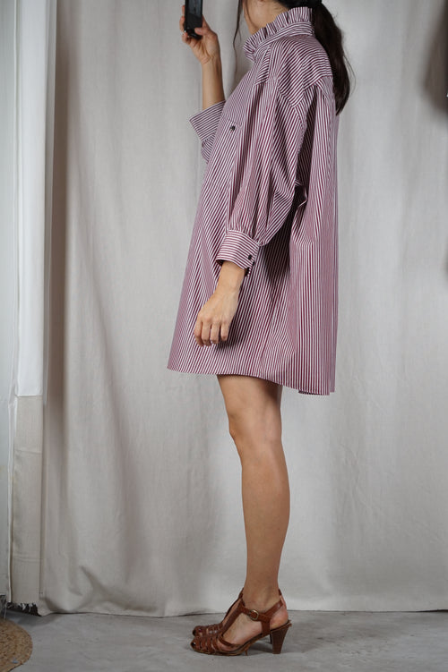 La Robe Collerette rayée en coton - Pièce unique faut le voir porté © - T. 34 à 42 (lire description)