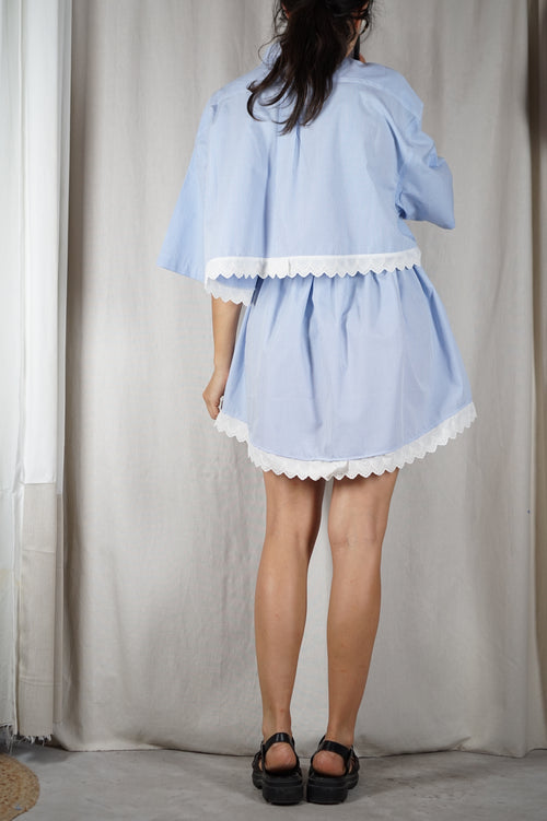 L'Ensemble Chemise Vichy - Pièce unique faut le voir porté © - Coton & Broderie anglaise - T. grand 40 à - Max reco 1m66